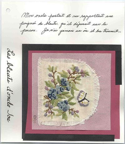 Bleuets et feuilles.