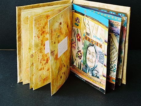 This picture comes from an artist's book I made in 2005. It dealt with the people that have influenced me as an artist. It is an homage to these people, seven of them who are special to me.