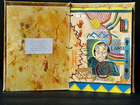 Cette image provient d'un livre d'artiste que j'ai produit en 2005. Les images qui le composent parlent des personnes qui ont eu une influence dans ma vie d'artiste. C'est un hommage à ces personnes, sept d'entre elles me sont très chères.