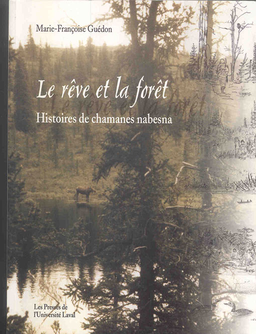 This book measures 22.8 x 17.1 x 3.2cm. A photograph in sepia tones decorates the cover: a lake in a very dense forest where a female moose is drinking. The right-hand edge of the photograph gives way to drawings taken from the author's notebooks: daily life scenes and loons.