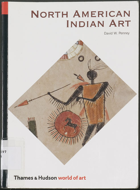 North American Indian Art montre en couverture, en noir ocre et rouge, un guerrier sch�matique, tenant une lance et un bouclier rond, orn� d'un cheval.