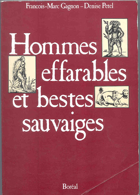 Couverture bourgogne, le titre s'y d�tache nettement en blanc avec les noms des auteurs tout en haut. Trois illustrations tir�es du corps du livre animent cette pr�sentation somme toute assez sobre. En haut � droite, un homme tronc, mi-homme, mi-arbre, taille et t�te cintr�es de feuilles. � gauche, une femme couverte d'une peau d'animal et vers la droite, au centre, une chim�re, corps de lion et t�te d'homme. Ces illustrations sont en noir sur un fond cr�me.